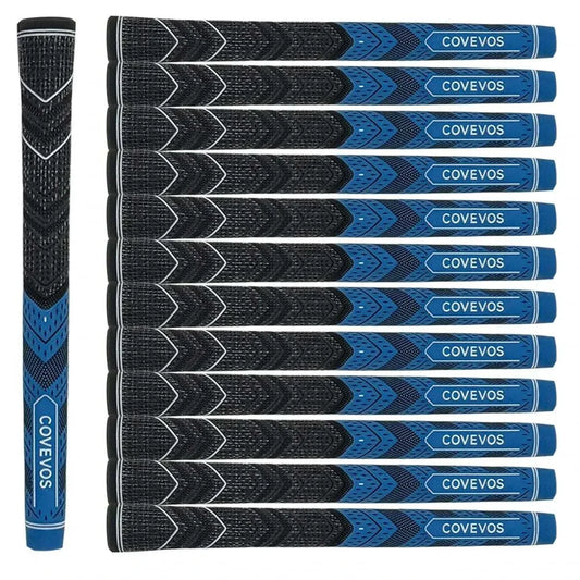 Golf Grips Made of Natural Rubber 13pcs from COVEVOS, featuring sleek black and gray design for better grip.