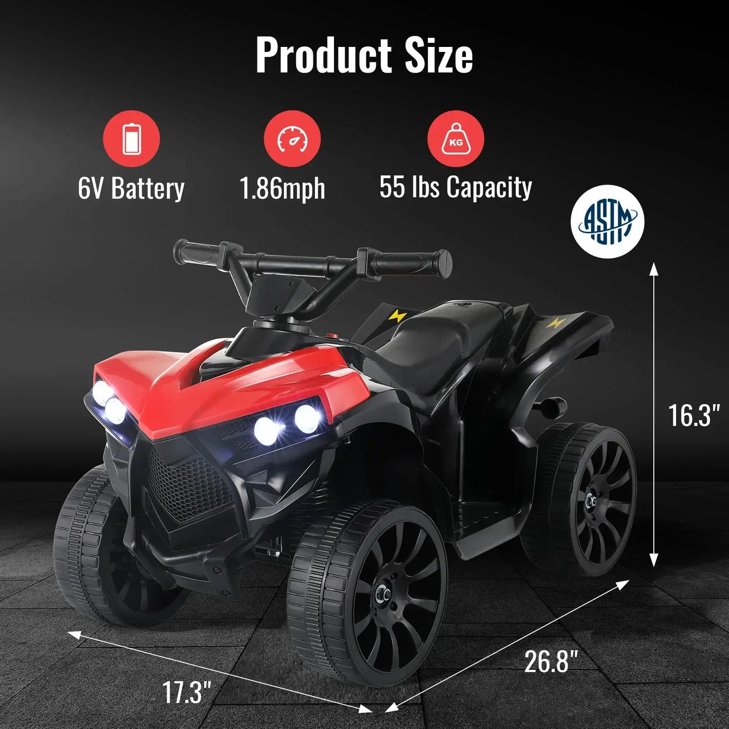 Kids Electric Car, 6V Toddler ATV Ride-On Toy Sportsman Specialty Products