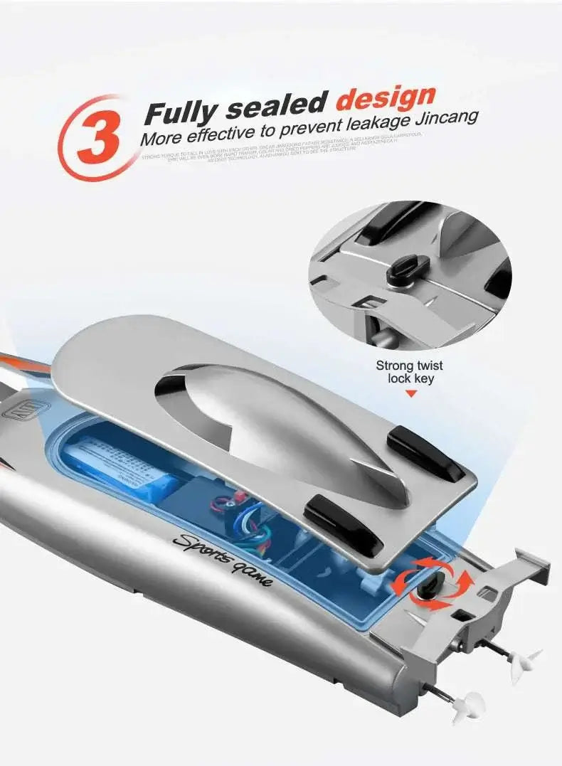 2.4G Radio Rc Boat 30Km/h Racing Boat High Speed Speedboat Sportsman Specialty Products