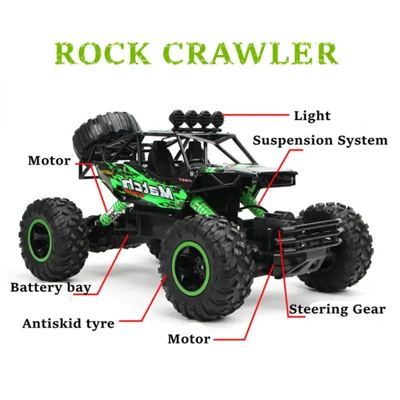 1:12 4x4 Off-Road RC Car With LED Lights 2.4G Radio Control Car Sportsman Specialty Products