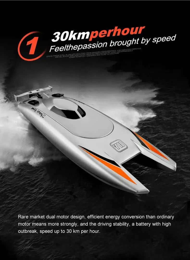 2.4G Radio Rc Boat 30Km/h Racing Boat High Speed Speedboat Sportsman Specialty Products