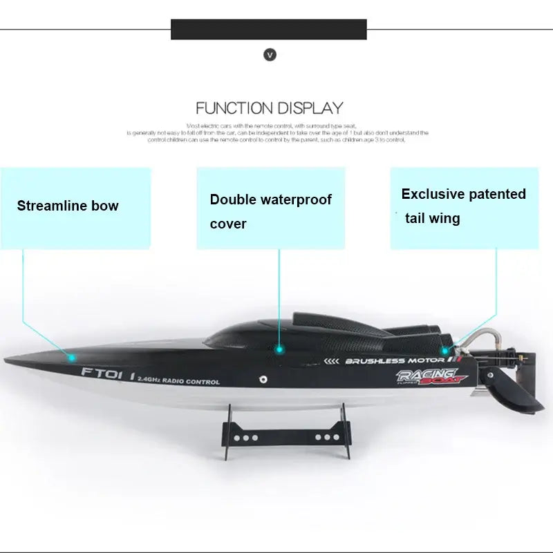 Feilun FT011 FT012 Large RC Speed Boat 2.4G 4WD 55KM/H Remote Control Sportsman Specialty Products