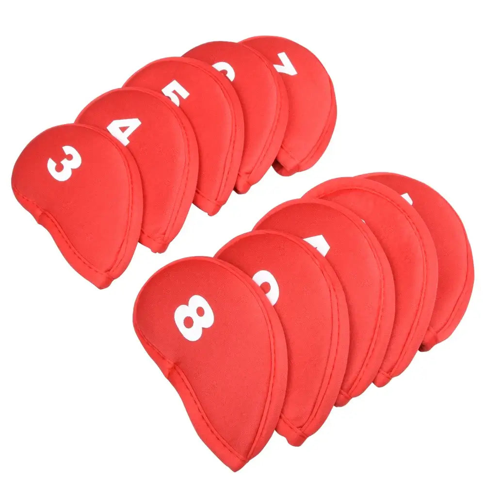 10Pcs/set Golf Iron Head Covers Iron Golf Club Protective Black/Red/Blue Sportsman Specialty Products