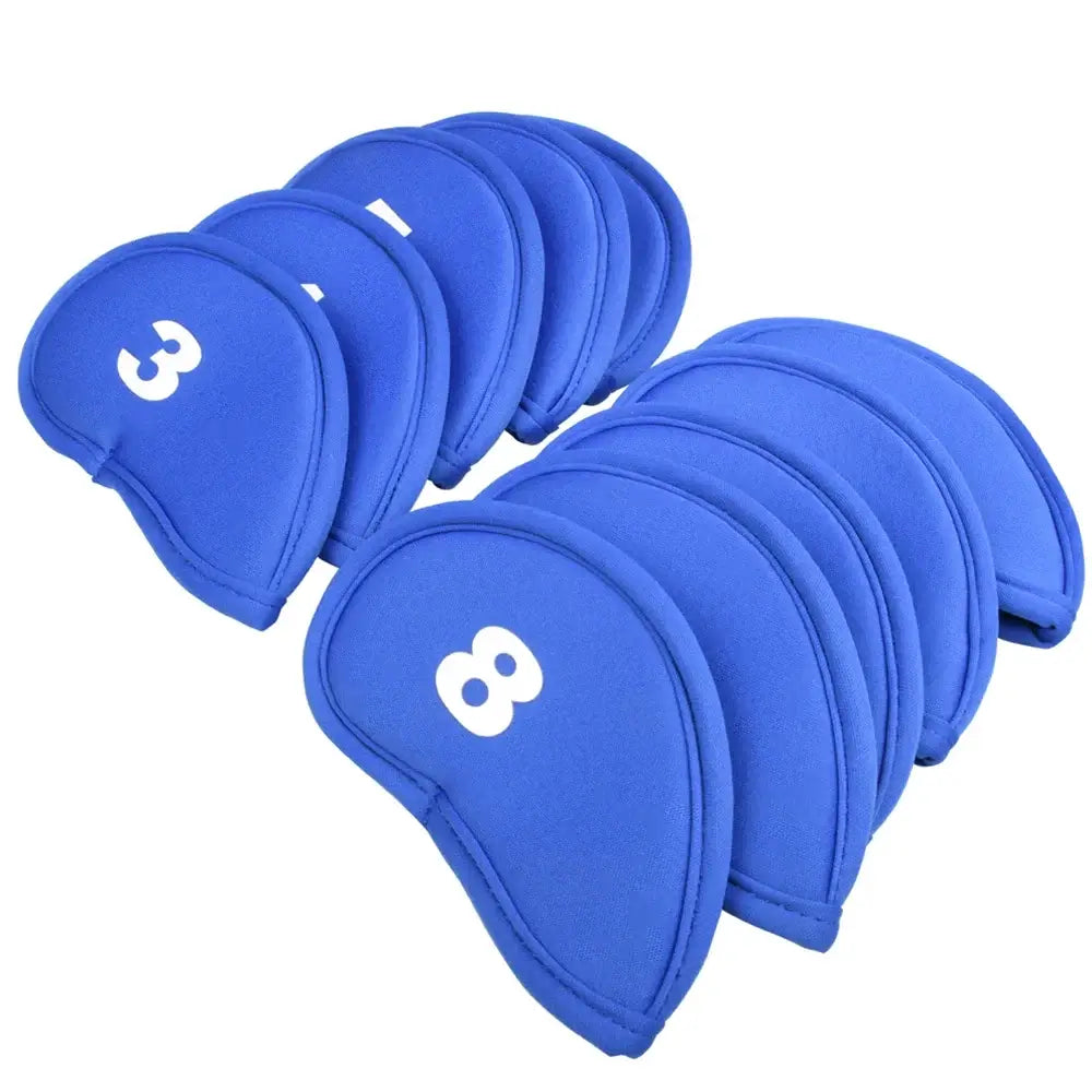 10Pcs/set Golf Iron Head Covers Iron Golf Club Protective Black/Red/Blue Sportsman Specialty Products