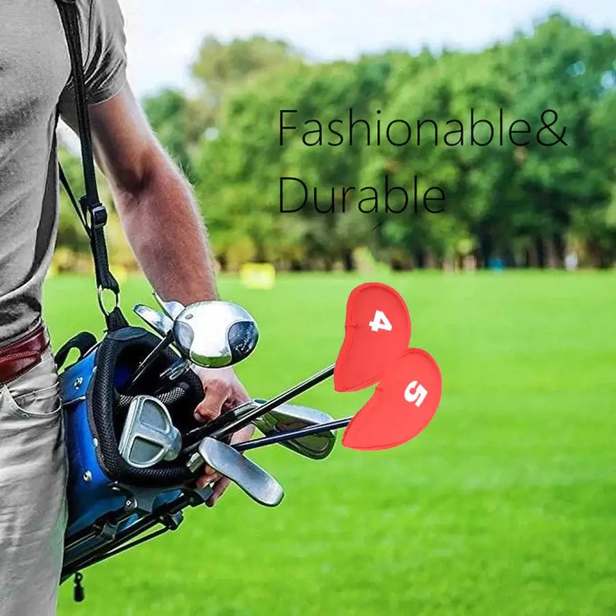 10Pcs/set Golf Iron Head Covers Iron Golf Club Protective Black/Red/Blue Sportsman Specialty Products
