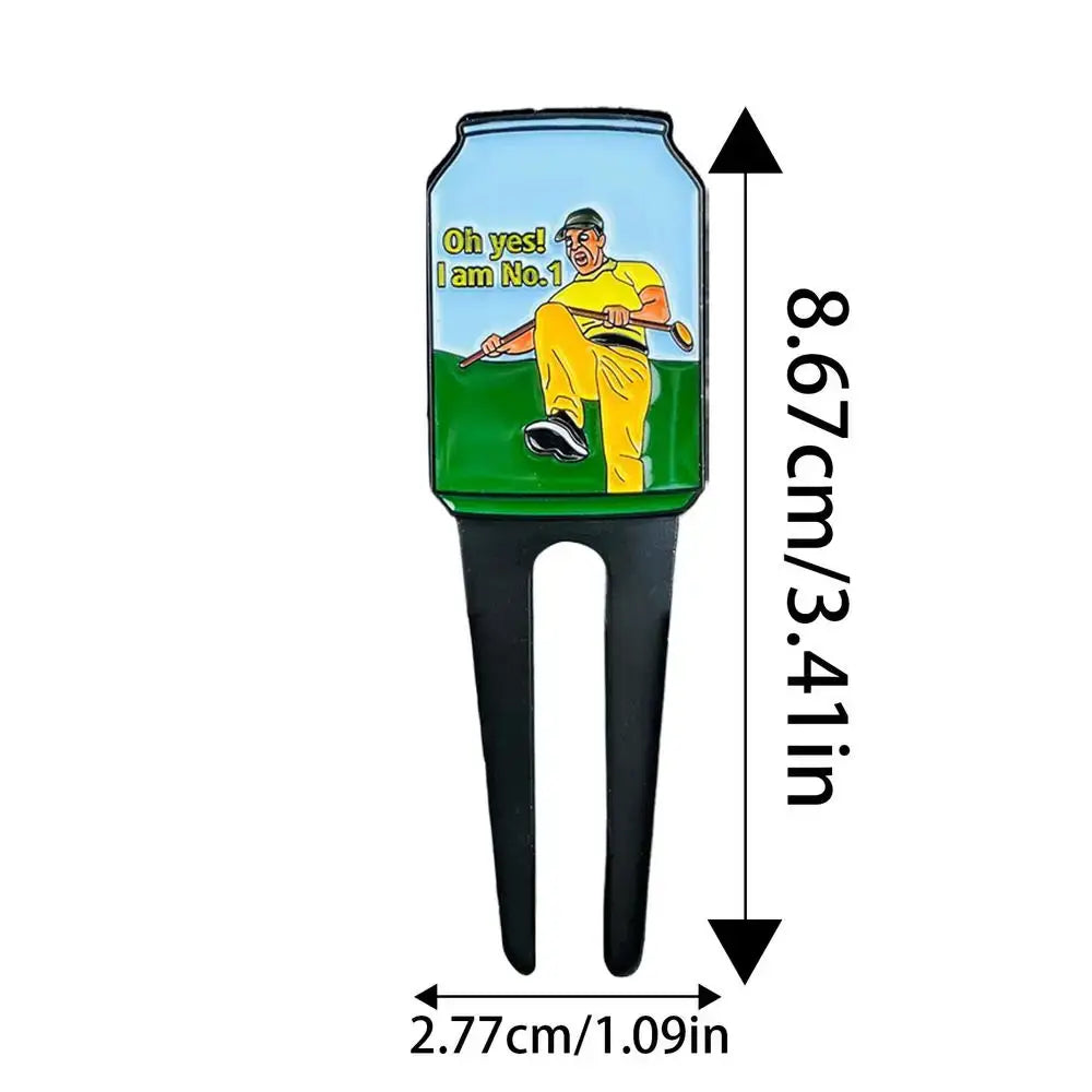 Ball Marker Divot Tool Golf Green Metal Divot Fork Tool With Text And Pattern Sportsman Specialty Products