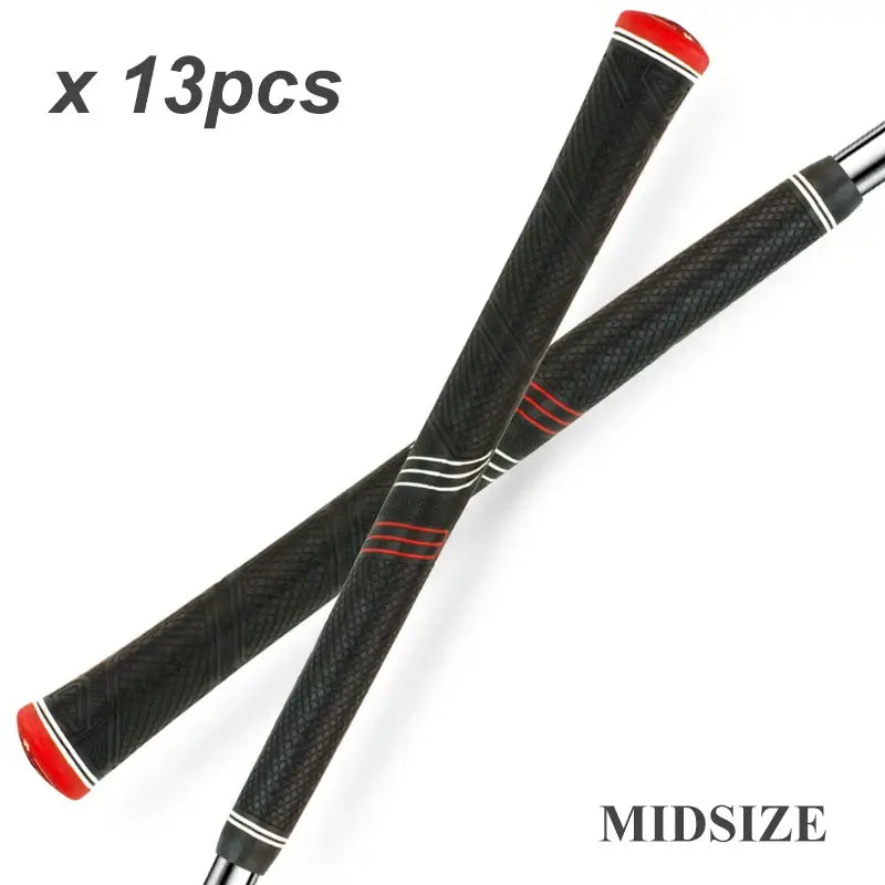 13PCS Tour Quality Golf Grips in midsize design, featuring a durable wrap for improved grip and control.