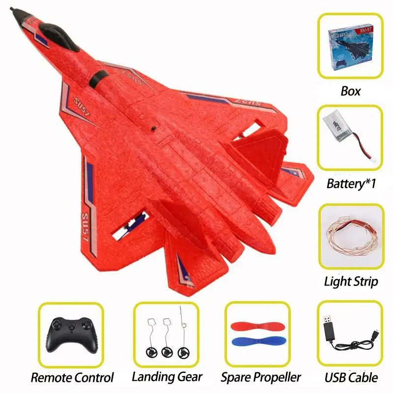 Rc Plane SU 57 Radio Controlled Airplane with Light Fixed Wing Sportsman Specialty Products