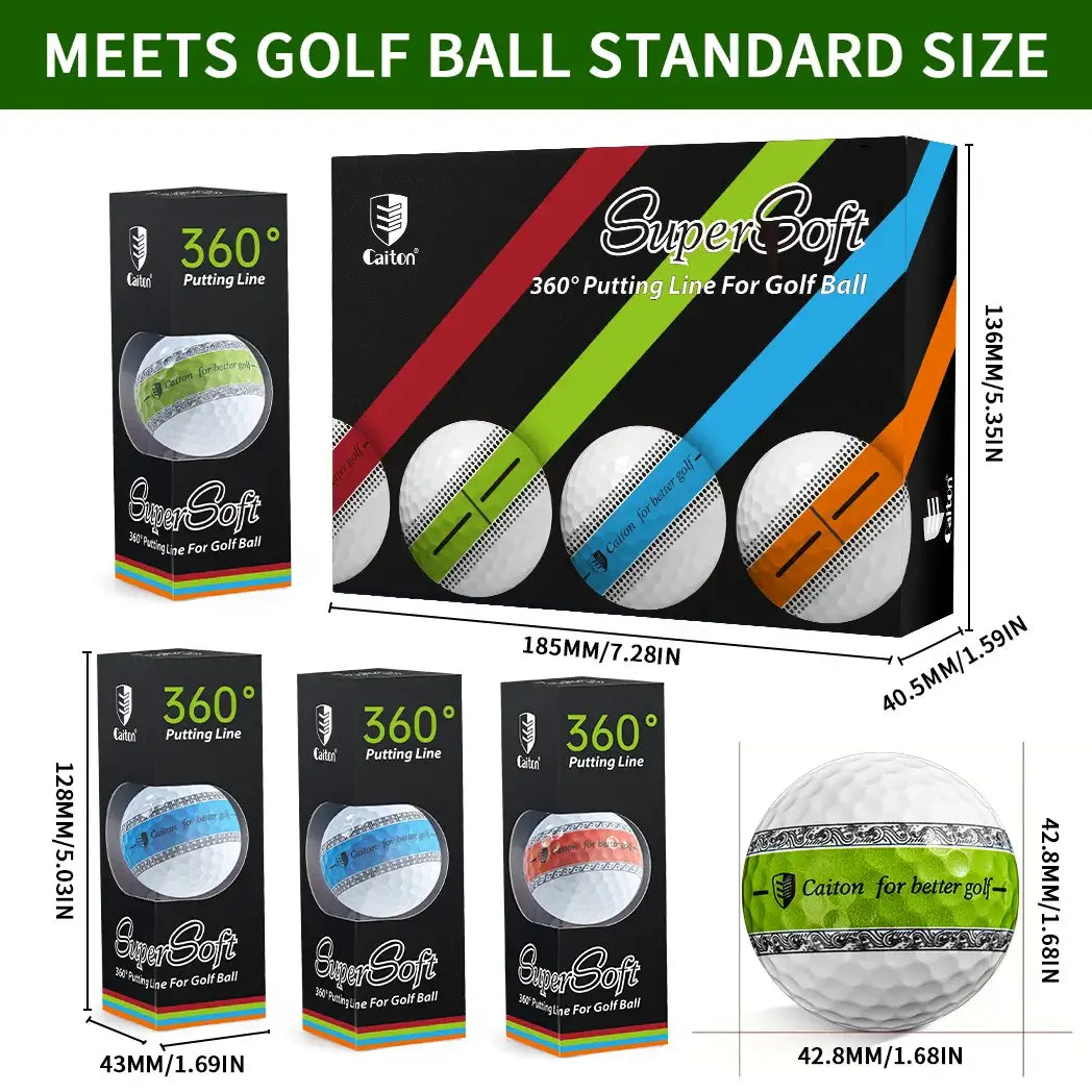 Caiton 12/3pcs 3-Layer PU Putter Golf Ball Sportsman Specialty Products