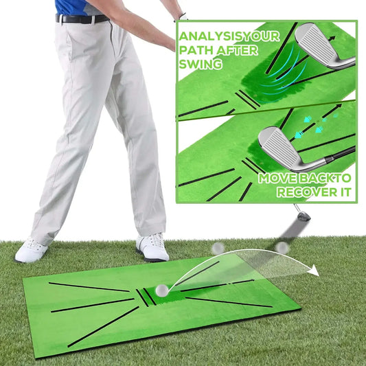 Golf Training Mat Swing Track Practice Marking Pad Detection Batting Ball Trace Sportsman Specialty Products