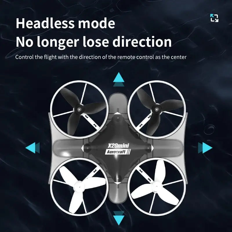 New X20 Mini Drone Rotating Colorful Light Quadcopter Drone RC Sportsman Specialty Products