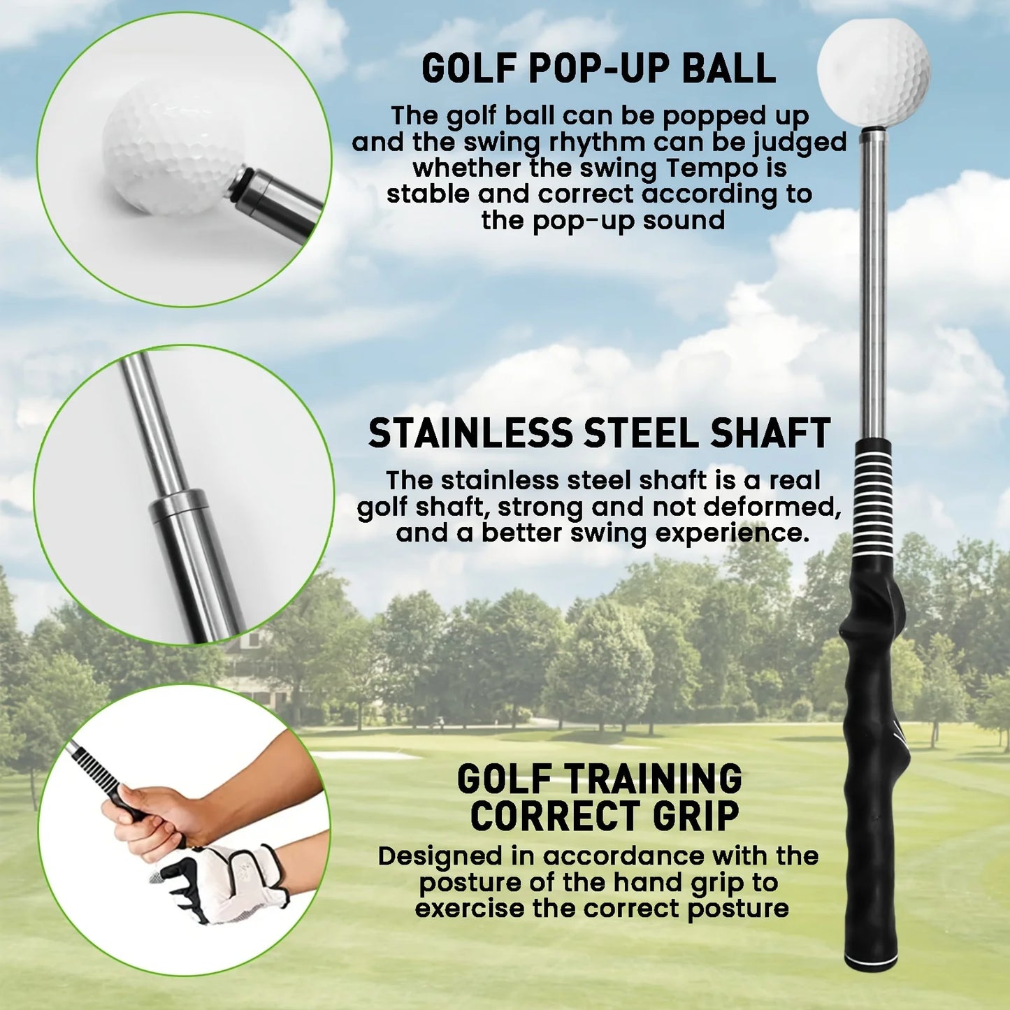 Retractable Golf Swing Training Aid, Golf Grip Trainer & Golf Swing Trainer Sportsman Specialty Products