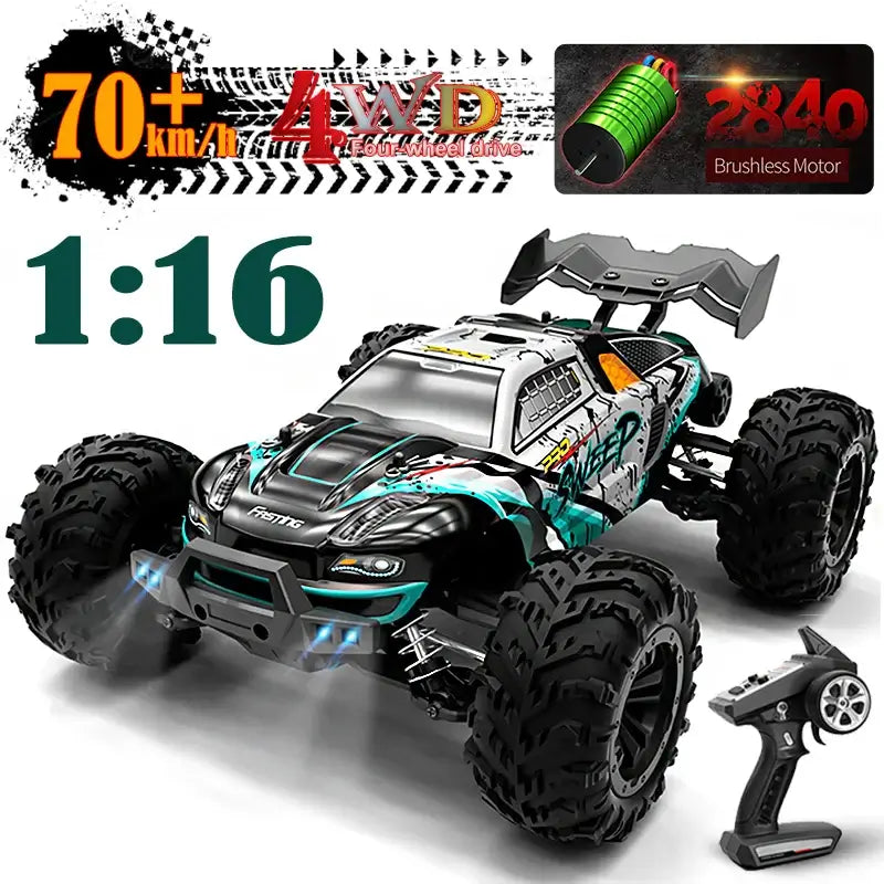 JJRC 1:16 4WD RC Car 70KM/H With Led Lights Sportsman Specialty Products