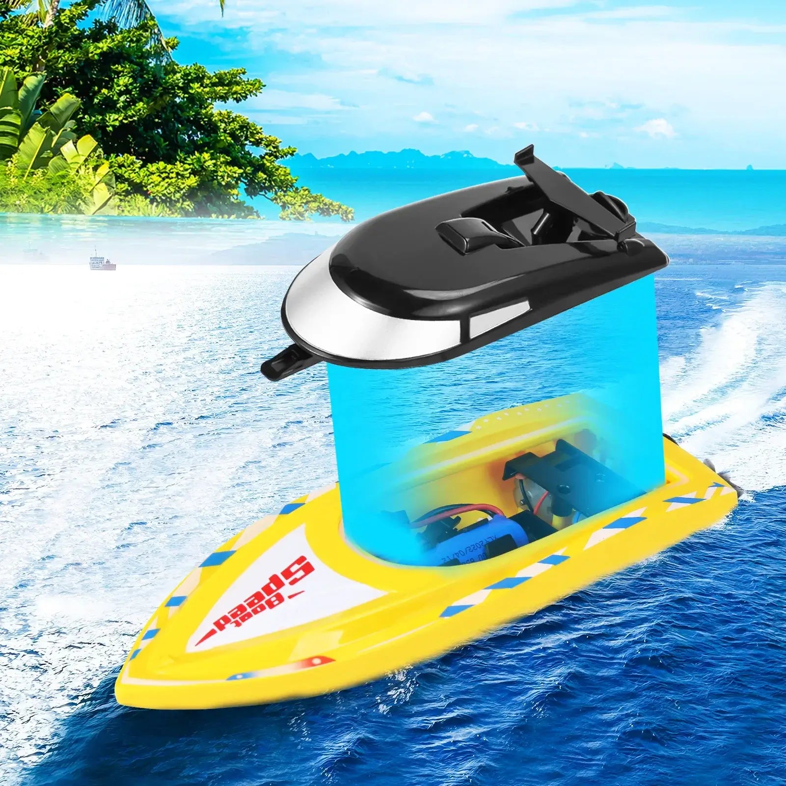 2Pack RC Boat,20+/10+MPH RC Boats with LED Light Sportsman Specialty Products