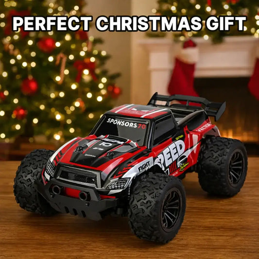 High-Speed RC Off-Road Car Alloy Body LED Headlights Red