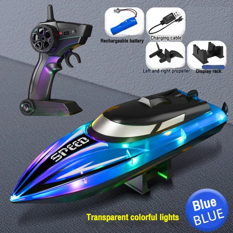 Rc High-Speed Boat 2.4G Waterproof Remote Control Ship with Light