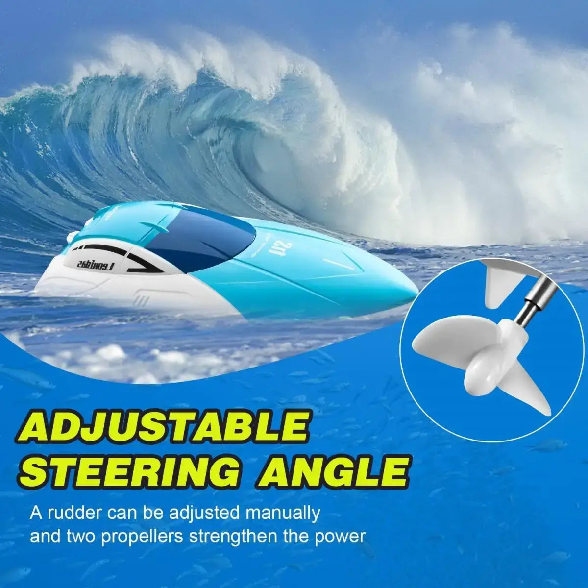 4DRC S4 RC Boat, Remote Control Boat 2.4GHz High Speed Sportsman Specialty Products
