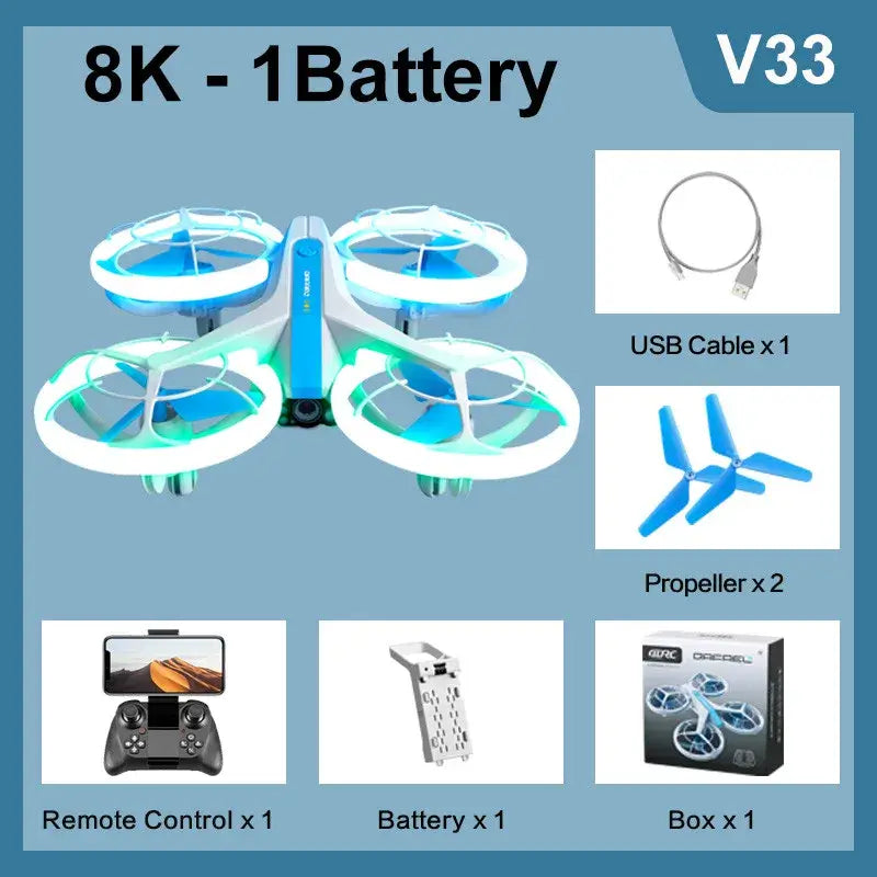 4DRC NEW V33 8K Mini Drone 4K profession HD Wide Angle Camera 360° Sportsman Specialty Products