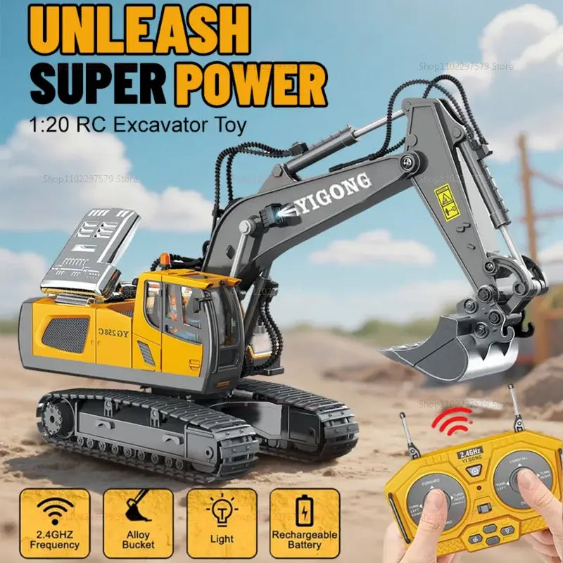 Off Road Excavator Dump Truck Kids Remote Control Car Toys Sportsman Specialty Products