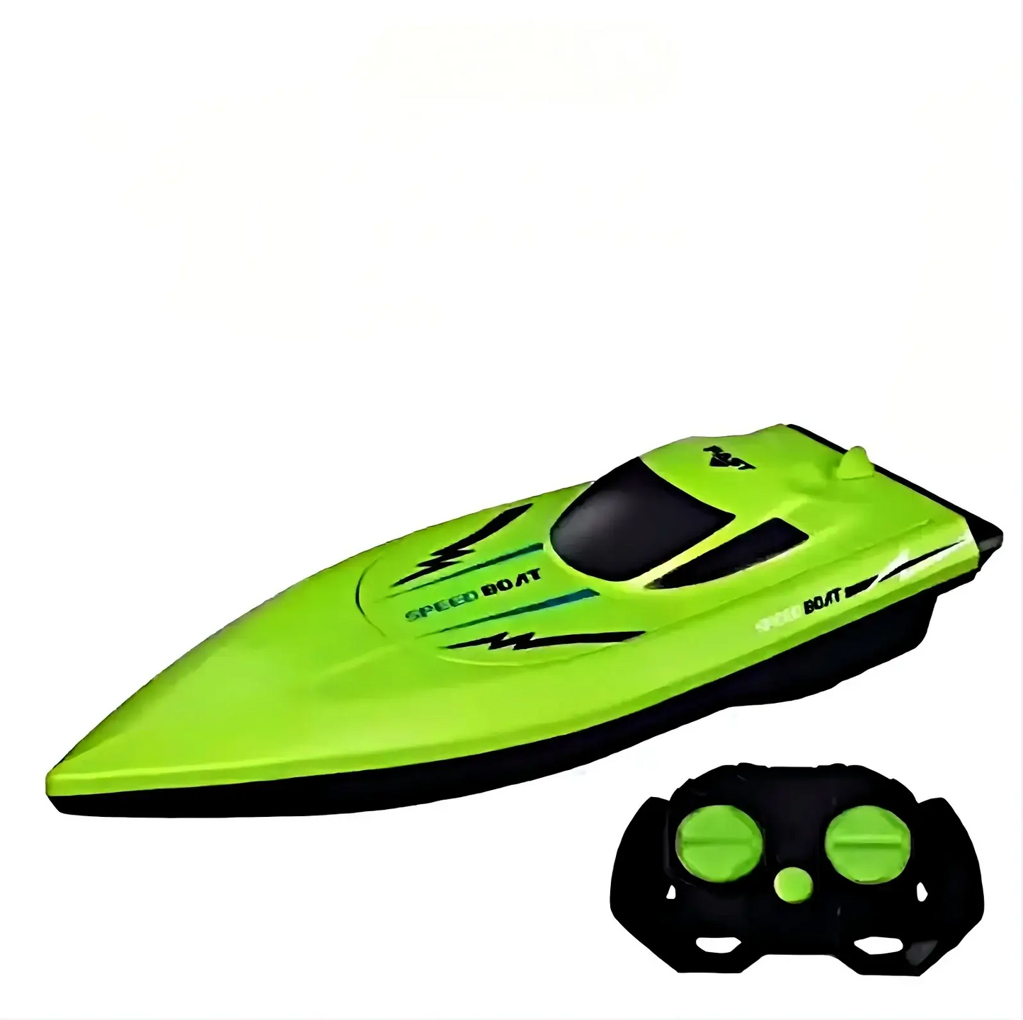 Remote Control Boat Submersible Children's High Speed in bright green with remote control.