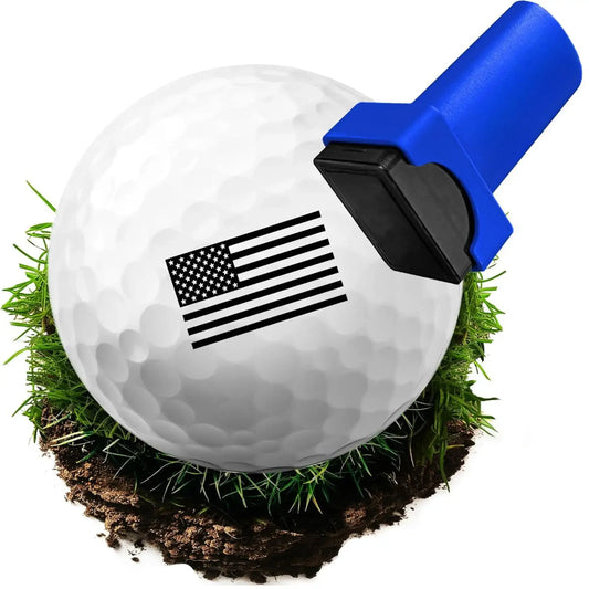 funny golf ball marker on a golf ball with American flag design, perfect for adding humor to your game.