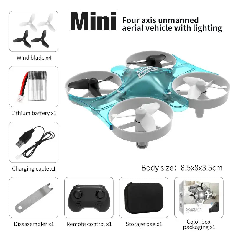 New X20 Mini Drone Rotating Colorful Light Quadcopter Drone RC Sportsman Specialty Products
