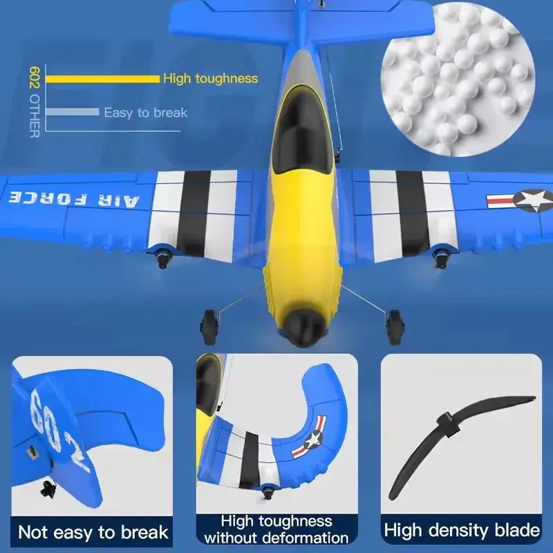 KF602 RC Plane 2.4GHz Radio Control Glider Foam Fighter Jet Sportsman Specialty Products