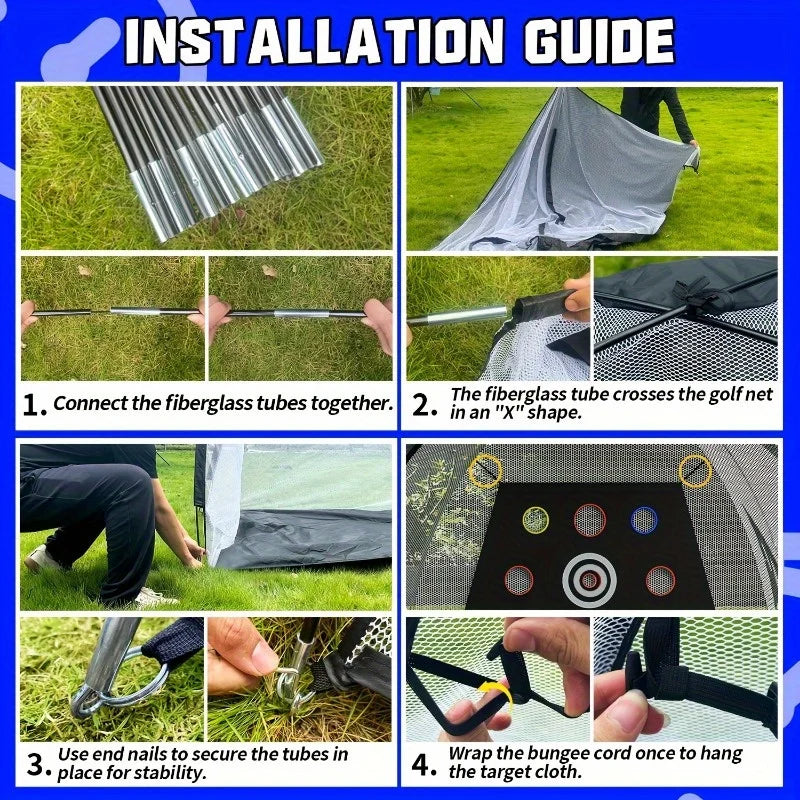Golf Practice Net, 10x7 ft Deluxe Golf Practice net set Play golf at home Sportsman Specialty Products