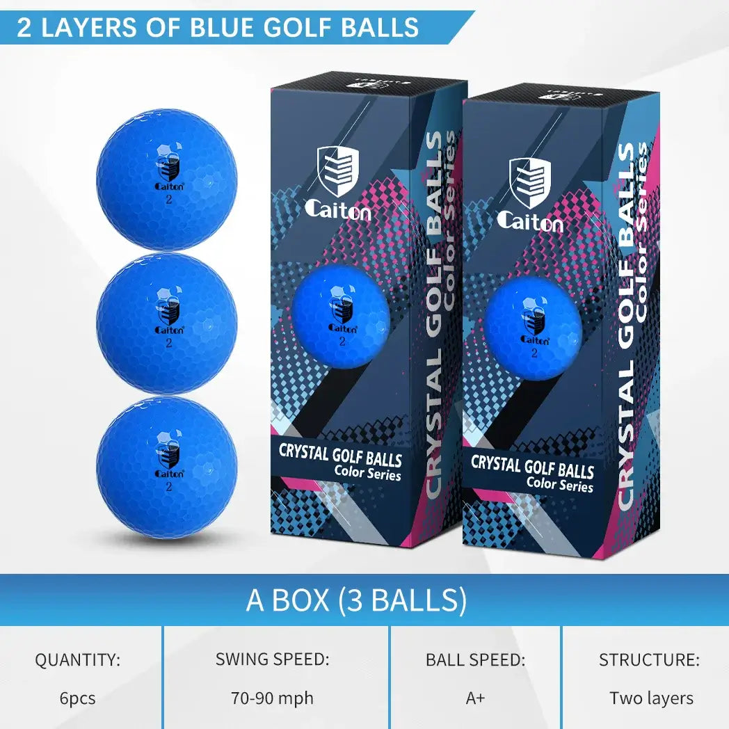 Caiton Blue Golf Balls – 12/6/3pcs, Dual-Layer Crystal Finish, Soft Feel Sportsman Specialty Products