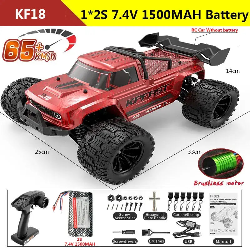 KF18 1:14 4WD RC Car Off-Road Racing High Speed Brushless Motor Sportsman Specialty Products