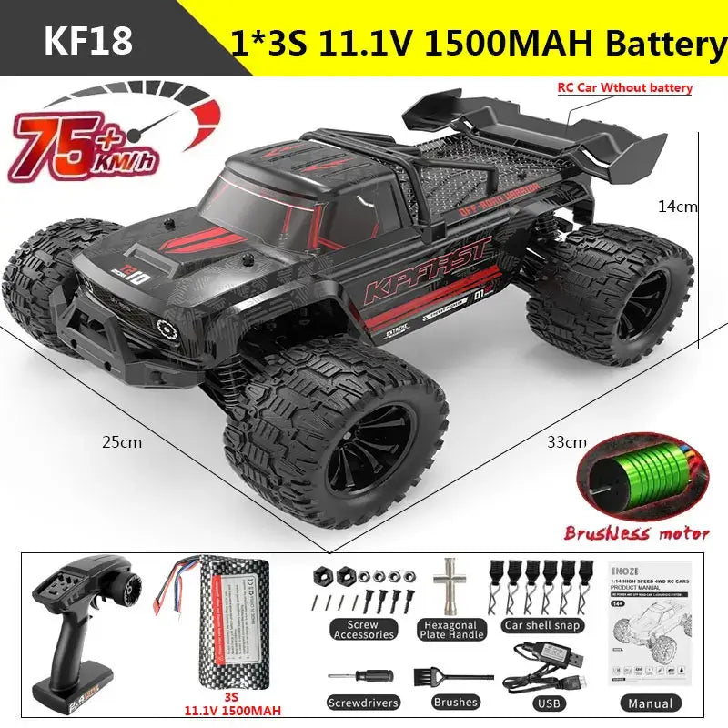 KF18 1:14 4WD RC Car Off-Road Racing High Speed Brushless Motor Sportsman Specialty Products