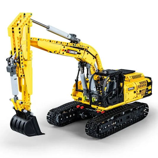 RC Excavator engineering car DIY model building blocks made from quality ABS plastic with a detailed design.