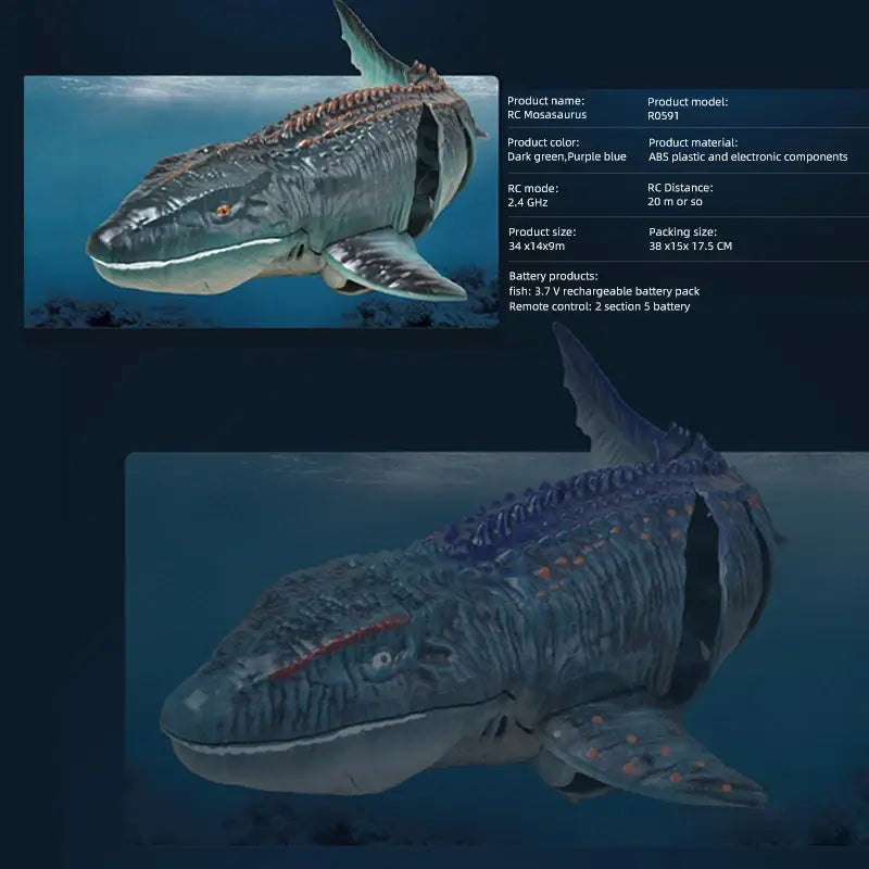 Rc Boat Simulation Mosasaurus remote control Ship Animal Sportsman Specialty Products