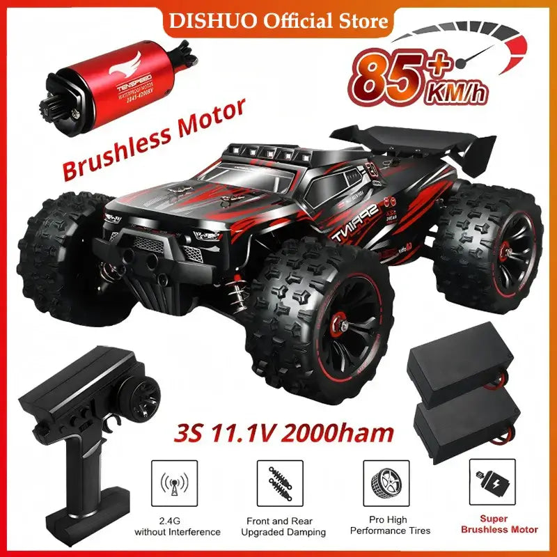 1:16 85KM/H Or 50KM/H 4WD RC Car With LED Remote Control Cars Sportsman Specialty Products