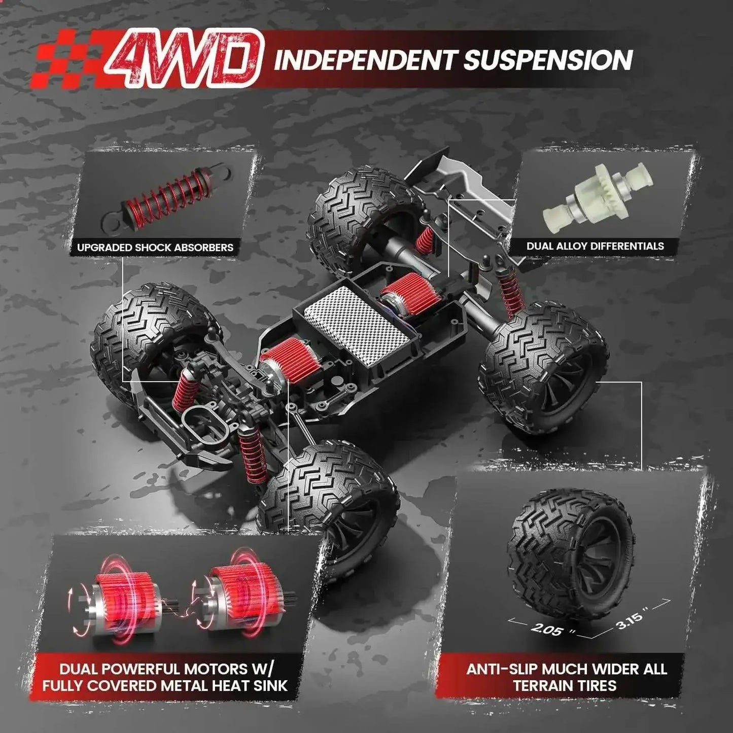 DEERC 9500E 1:16 RC Car - 4x4 Off-Road Monster TruckSportsman Specialty Products