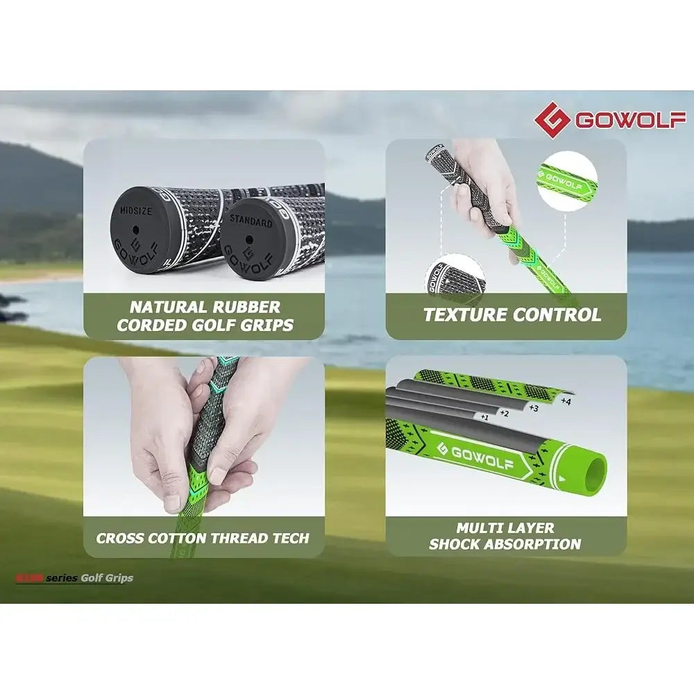 Premium Rubber Golf Grips Multi-Compound Cord Anti-Slip Soft Texture Sportsman Specialty Products
