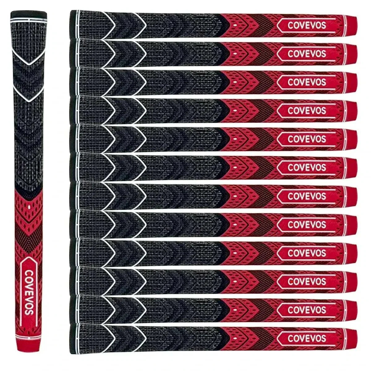 Golf Grips Made of Natural Rubber 13pcs from COVEVOS, featuring sleek black and gray design for better grip.