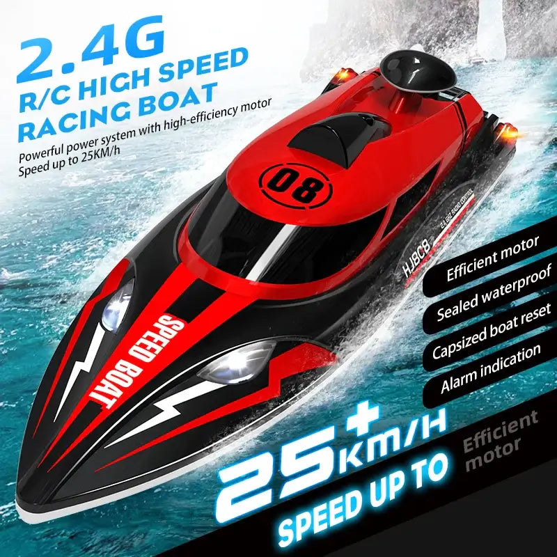 HJ808 RC Battery Boat 2.4Ghz 25km/h High-Speed Remote Control Racing Sportsman Specialty Products
