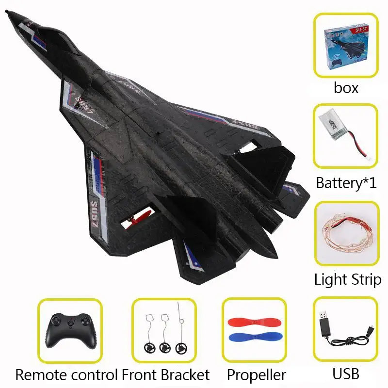 Rc Plane SU 57 Radio Controlled Airplane with Light Fixed Wing Sportsman Specialty Products