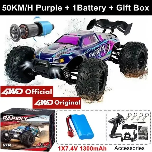 RC Car 80KMH Super Brushless 50KM/H Brushed 4WD 1:16
