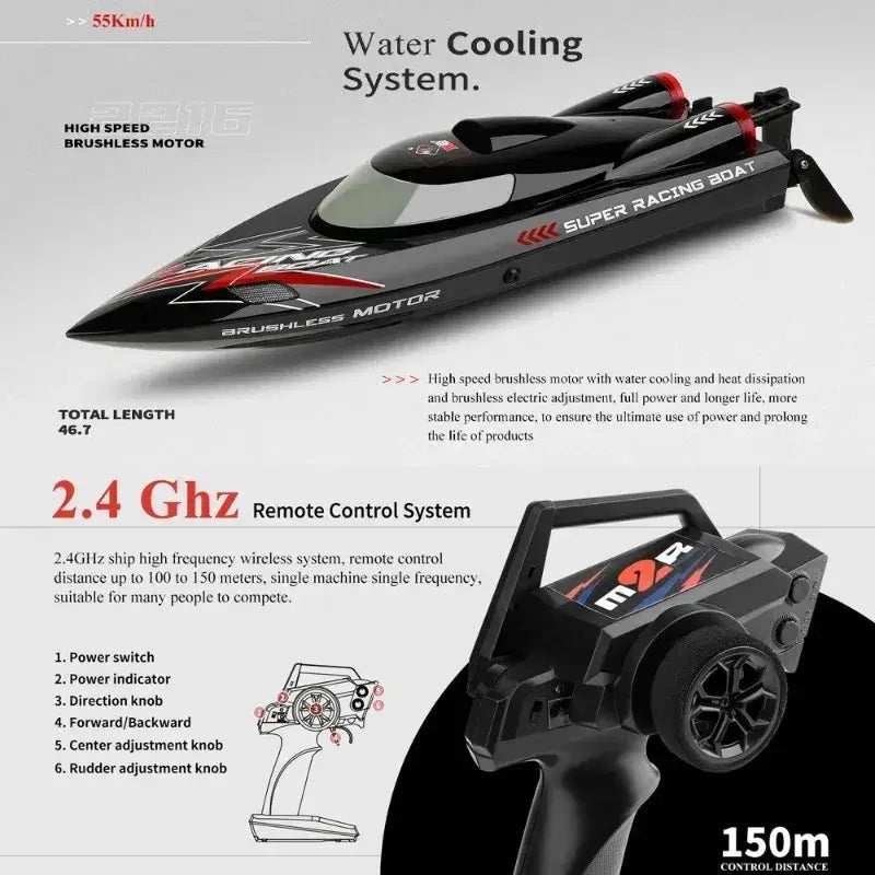 SHUKUI WL916 WL912 - A RC Boat with 2.4Ghz, 55KM/H 35KM/H High Speed Sportsman Specialty Products