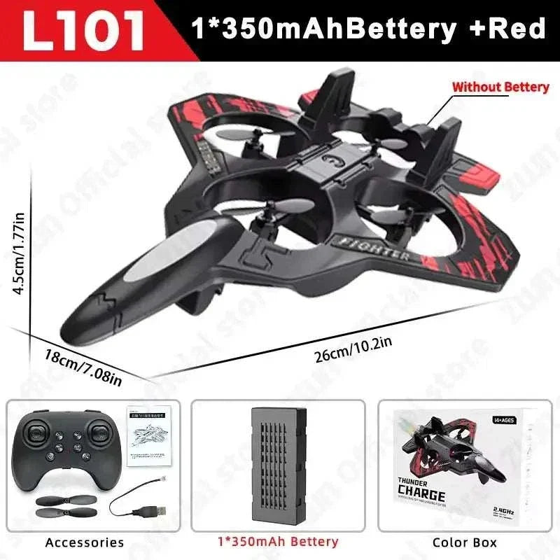 L101 RC Foam Airplane Glider Flying 2.4G With LED Lights