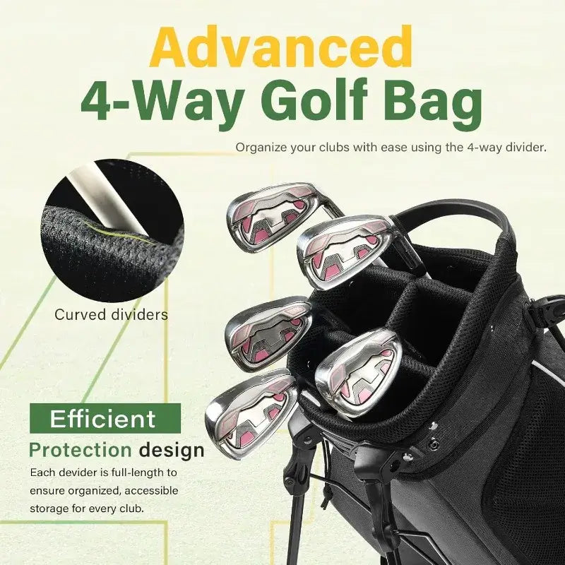 4-Way Golf Stand Bag with Full-Length Divider, Lightweight Waterproof Sportsman Specialty Products
