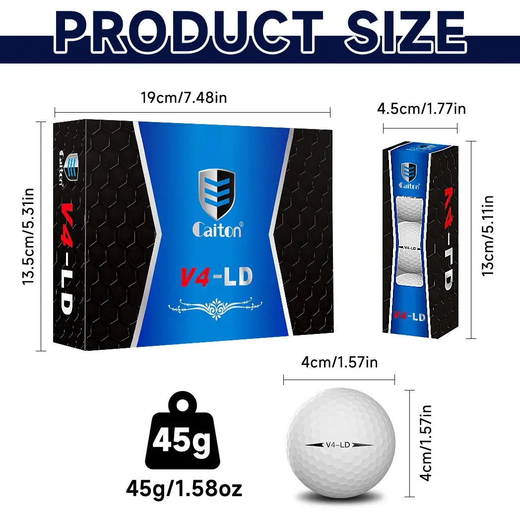 Caiton Pro Golf Balls - 4 Layers, DuPont Surlyn, Adds 30 Yards Sportsman Specialty Products