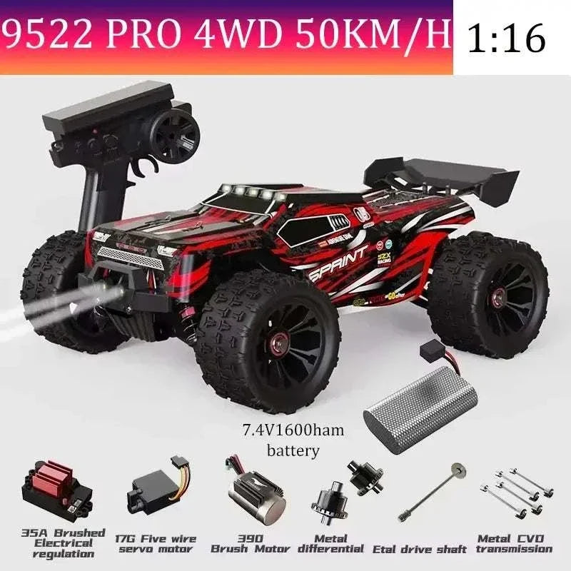 RC Car 85 kmh SCY9522PRO with 4WD and 50KM/H speed, showcasing its powerful brushless motor and 7.4V 1600mAh battery.