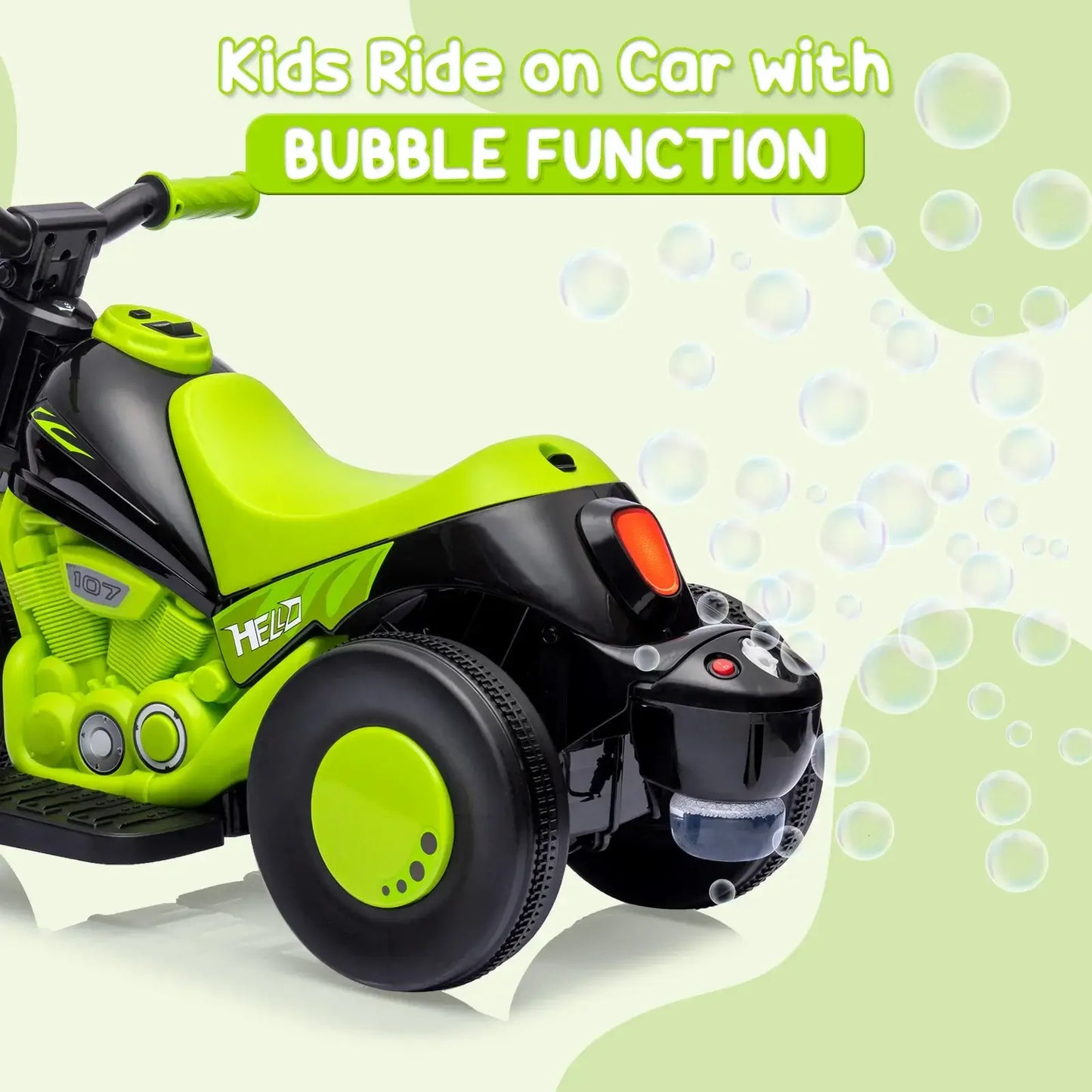Kids Ride on Bubble Car Motorcycle, 6V Battery Powered Electric Motorbike Sportsman Specialty Products
