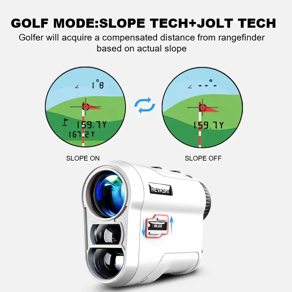REVASRI Golf Laser Rangefinder 600M Telescope with Flag-Lock Slope Sportsman Specialty Products
