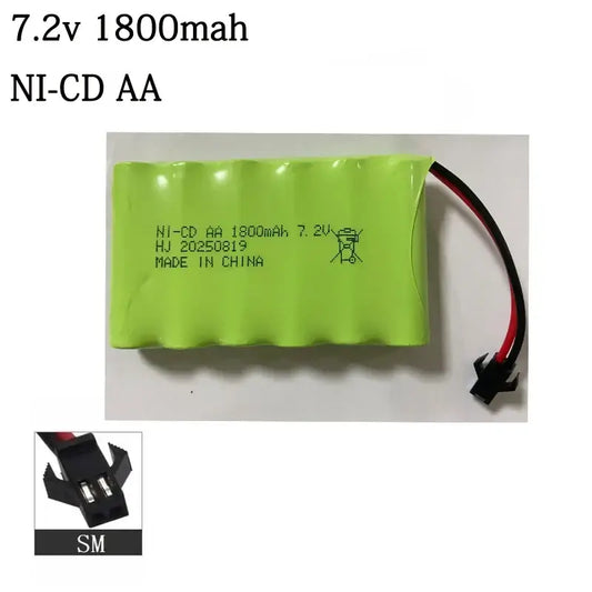 7.2V 1800mAh NiCD AA Battery for Rc Toys Cars Tanks Robots, green rechargeable battery pack
