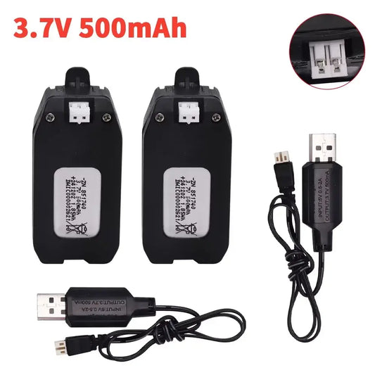 RC Drone Battery 3.7V 500mAh set of 10 lithium batteries for NH330 RH821 remote control vehicles.