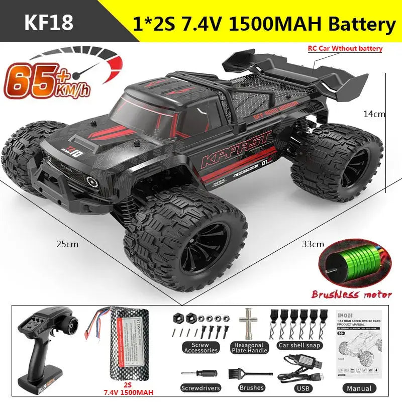 KF18 1:14 4WD RC Car Off-Road Racing High Speed Brushless Motor Sportsman Specialty Products